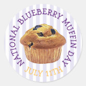 National Blueberry Muffin Day Juli Magnet Ronde Sticker (Voorkant)