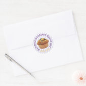 National Blueberry Muffin Day Juli Magnet Ronde Sticker (Envelop)