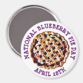 National Blueberry Pie Day 28 april Magnet (Voorkant / Achterkant)