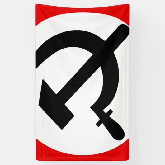 National Bolshevik Party Flag Spandoek (Verticaal)