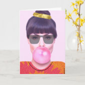 National Bubble Gum Day with Cool Lady Kaart (Gele Bloem)