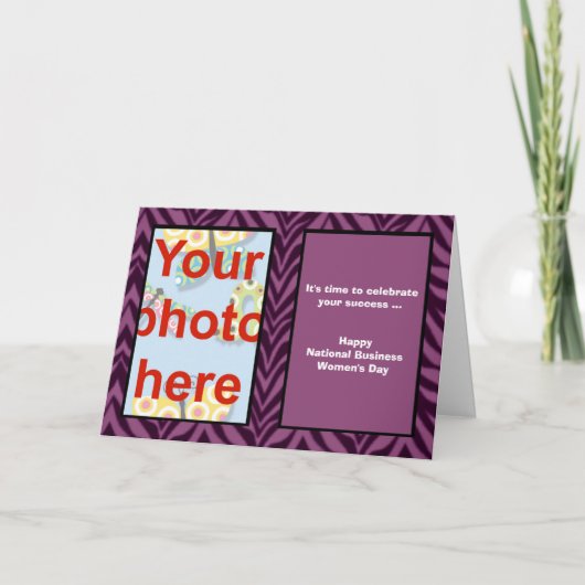 National Business Women's Day toevoegen foto Kaart (Voorkant)