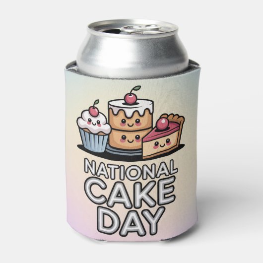 National Cake Day Pastel Can Cooler (Blikje Voorkant)