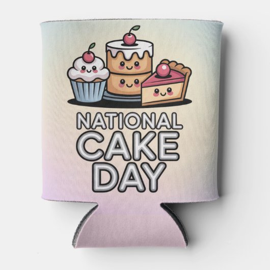 National Cake Day Pastel Can Cooler (Voorkant)