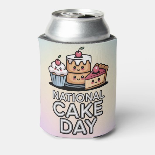 National Cake Day Pastel Can Cooler (Blikje Achterkant)