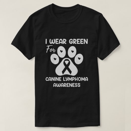 National Canine Lymphoma Awareness Day Green Dog R T-shirt (Design voorkant)