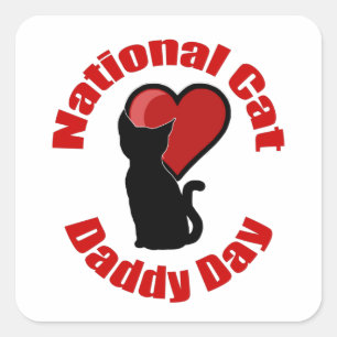National Cat Papa Day Vierkante Sticker