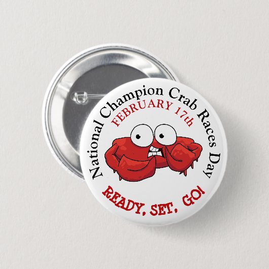 National Champion Crab Races Day Button (Voorkant /achterkant)