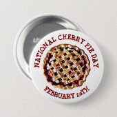 National Cherry Pie Day 20th Button (Voorkant /achterkant)