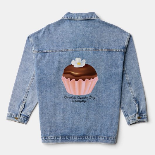 National Chocolate Cupcake Day, bloem Denim Jacket (Achterkant)