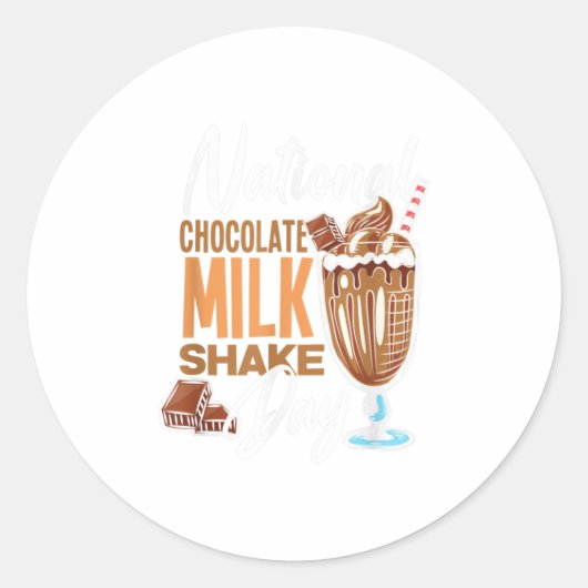 National Chocolate Milk Shake Day Ronde Sticker (Voorkant)
