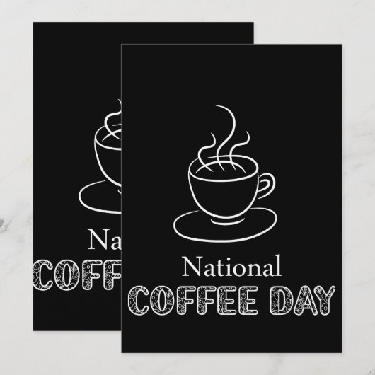 National Coffee Day Sign Kaart (Voorkant / Achterkant)
