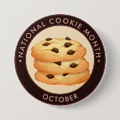 National Cookie Month, chocoladekoekjes Ronde Button 7,6 Cm (Voorkant)