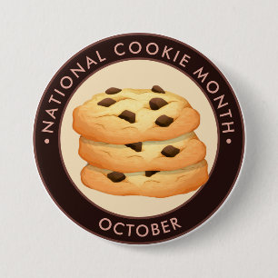 National Cookie Month, chocoladekoekjes Ronde Button 7,6 Cm