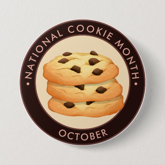 National Cookie Month, chocoladekoekjes Ronde Button 7,6 Cm (Voorkant)