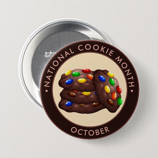 National Cookie Month, chocoladekoekjes snoep Ronde Button 7,6 Cm (Voorkant /achterkant)