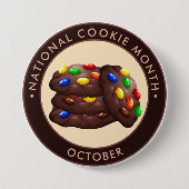 National Cookie Month, chocoladekoekjes snoep Ronde Button 7,6 Cm (Voorkant)