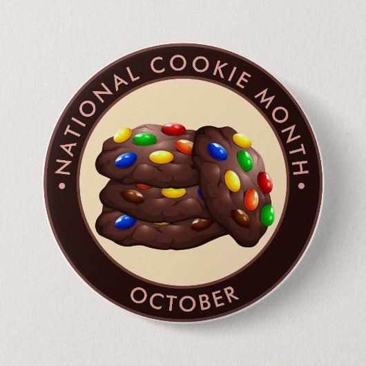 National Cookie Month, chocoladekoekjes snoep Ronde Button 7,6 Cm (Voorkant)