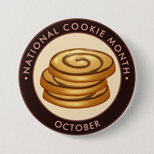 National Cookie Month, vanille chocoladezwijn Ronde Button 7,6 Cm (Voorkant)