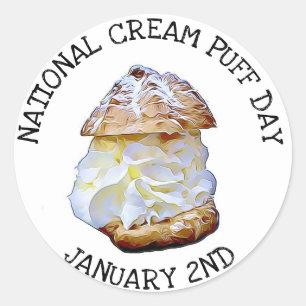 National Cream Puff Day 2-de-boetekker Ronde Sticker