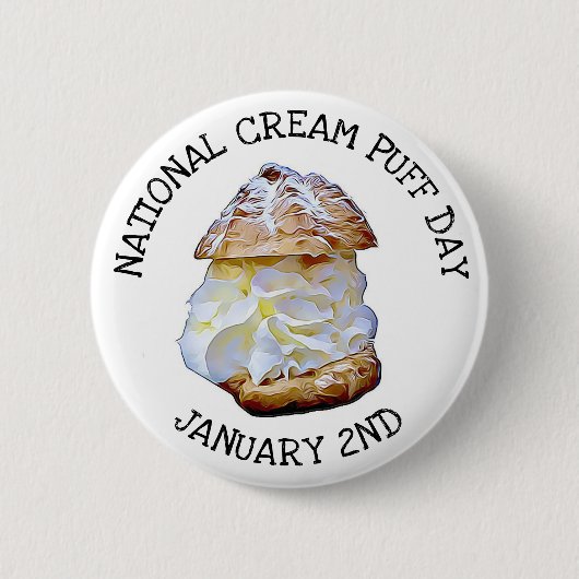 National Cream Puff Day 2 januari Button (Voorkant)