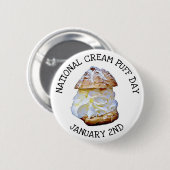 National Cream Puff Day 2 januari Button (Voorkant /achterkant)