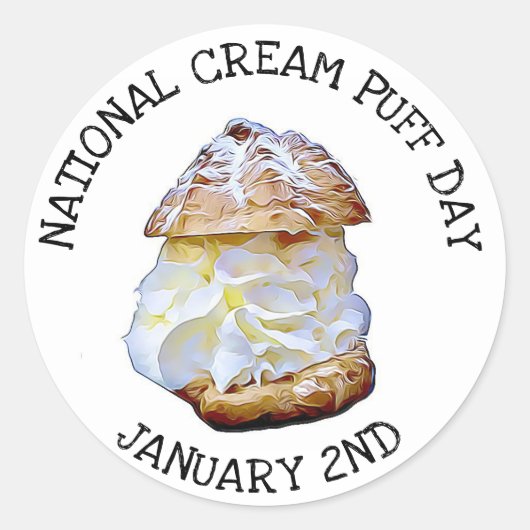 National Cream Puff Day 2 januari Stickers (Voorkant)