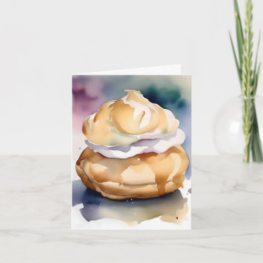 National Cream Puff Day A - 2 januari - Waterverf Feestdagen Kaart (Voorkant)