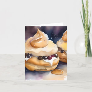 National Cream Puff Day B - 2 januari - Waterverf Feestdagen Kaart