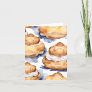 National Cream Puff Day E - 2 januari - Waterverf Feestdagen Kaart