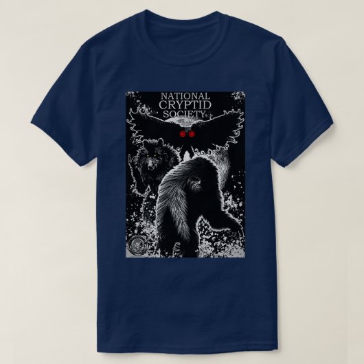 National Cryptid Society Bigfoot Dogman en Mothma T-shirt (Design voorkant)