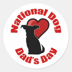 National Dog Dad's Day Ronde Sticker