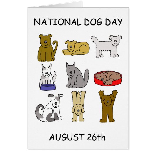 National Dog Day August 26th Cartoon Dogs (Voorkant)