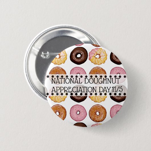 National Doughnut Appreciation Day 5 november Ronde Button 5,7 Cm (Voorkant /achterkant)