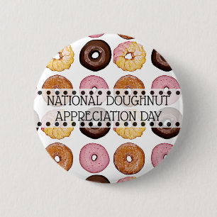 National Doughnut Appreciation Day 5 november Ronde Button 5,7 Cm