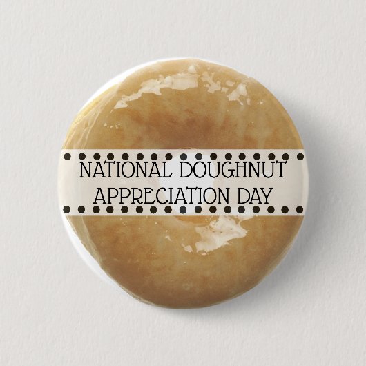 National Doughnut Appreciation Day 5 november Ronde Button 5,7 Cm (Voorkant)