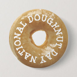 National Doughnut Day Glazed Donut Doughnut Button