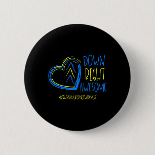 National Down Syndrome Awareness Maand Down Right  Ronde Button 5,7 Cm