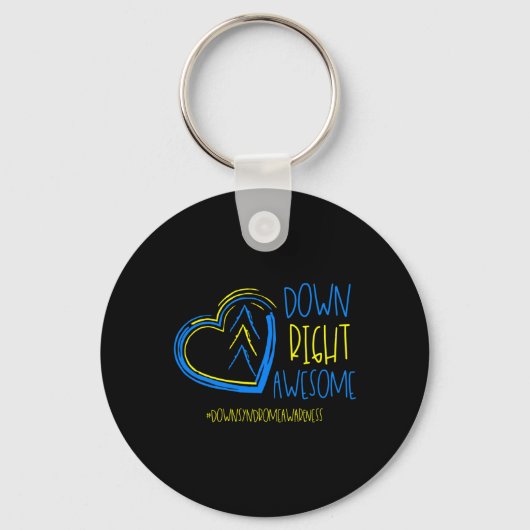 National Down Syndrome Awareness Maand Down Right Sleutelhanger (Voorkant)