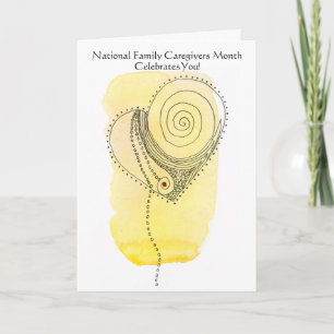National Family Caregiver Maand Geel Hart Bedankkaart