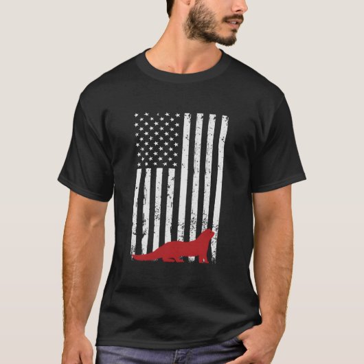 National Ferret Day 4Th July Usa Flag Ferret T-shirt (Voorkant)