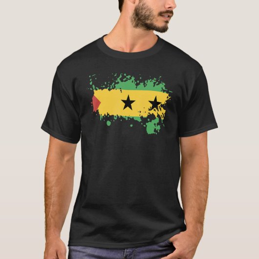 National Flag of Saint Thomas souvenir  for men wo T-shirt (Voorkant)