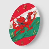 National Flag of Wales, The Red Dragon Patriotic Grote Klok (Hoek)