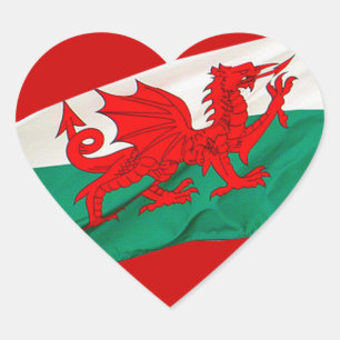 National Flag of Wales, The Red Dragon Patriotic Hart Sticker