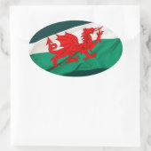 National Flag of Wales, The Red Dragon Patriotic Ovale Sticker (Tas)
