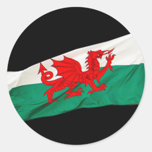 National Flag of Wales, The Red Dragon Patriotic Ronde Sticker