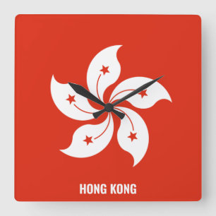 National Flag Patriotic Hong Kong Vierkante Klok