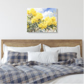 National Flower Australia Golden Wattle | Canvas Afdruk (Insitu (Slaapkamer))
