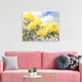 National Flower Australia Golden Wattle | Canvas Afdruk (Insitu (Woonkamer))