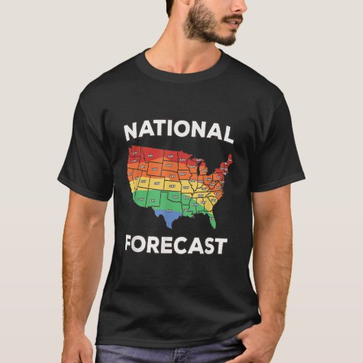 National Forecast American USA Rainbow Map Gay Pri T-shirt (Voorkant)